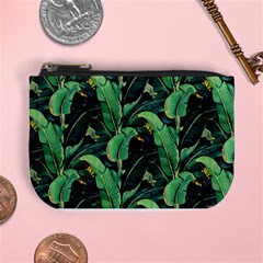 Night Tropical Banana Leaves Mini Coin Purse by goljakoff