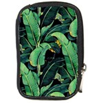 Night tropical banana leaves Compact Camera Leather Case Front