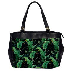 Night Tropical Banana Leaves Oversize Office Handbag by goljakoff