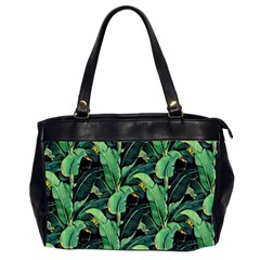 Night Tropical Banana Leaves Oversize Office Handbag (2 Sides) by goljakoff