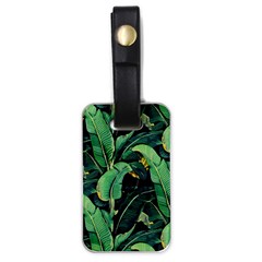 Night Tropical Banana Leaves Luggage Tag (one Side) by goljakoff