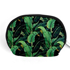 Night Tropical Banana Leaves Accessory Pouch (medium) by goljakoff