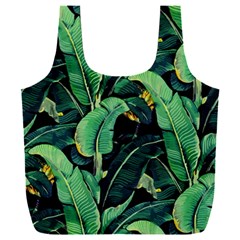 Night Tropical Banana Leaves Full Print Recycle Bag (xxl) by goljakoff