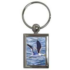 Seagull Flying Over Sea, Montevideo, Uruguay Key Chain (rectangle) by dflcprintsclothing