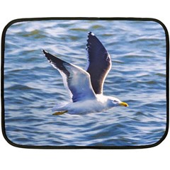 Seagull Flying Over Sea, Montevideo, Uruguay Fleece Blanket (mini) by dflcprintsclothing