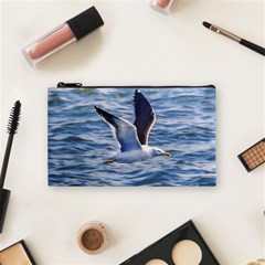 Seagull Flying Over Sea, Montevideo, Uruguay Cosmetic Bag (small) by dflcprintsclothing