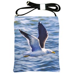 Seagull Flying Over Sea, Montevideo, Uruguay Shoulder Sling Bag by dflcprintsclothing