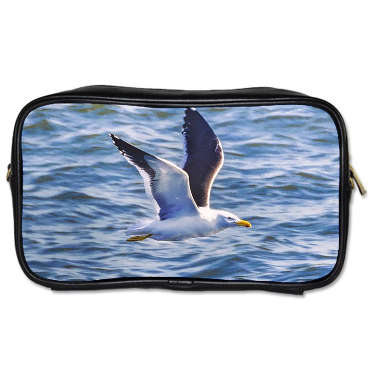 Seagull Flying Over Sea, Montevideo, Uruguay Toiletries Bag (Two Sides)