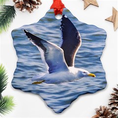 Seagull Flying Over Sea, Montevideo, Uruguay Ornament (snowflake) by dflcprintsclothing