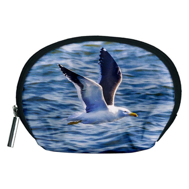 Seagull Flying Over Sea, Montevideo, Uruguay Accessory Pouch (Medium)