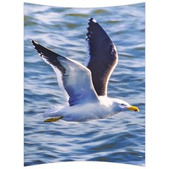 Seagull Flying Over Sea, Montevideo, Uruguay Back Support Cushion by dflcprintsclothing