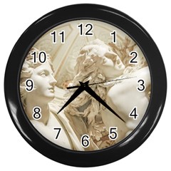 Apollo And Daphne Bernini Masterpiece, Italy Wall Clock (black) by dflcprintsclothing