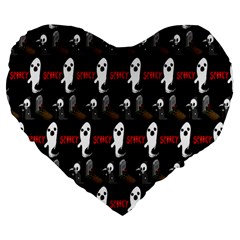 Halloween Large 19  Premium Flano Heart Shape Cushions