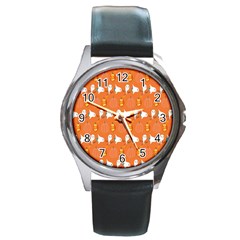 Halloween Round Metal Watch by Sparkle