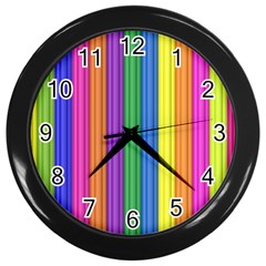 Colorful Spongestrips Wall Clock (black) by Sparkle