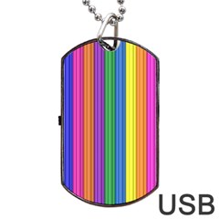 Colorful Spongestrips Dog Tag Usb Flash (two Sides) by Sparkle