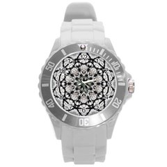 Evil Mandala  Round Plastic Sport Watch (l) by MRNStudios