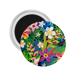 Colorful Floral Pattern 2 25  Magnets by designsbymallika