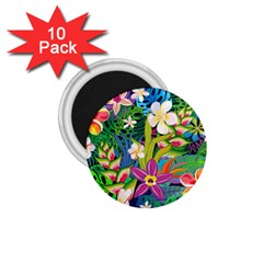 Colorful Floral Pattern 1 75  Magnets (10 Pack)  by designsbymallika