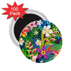 Colorful Floral Pattern 2 25  Magnets (100 Pack)  by designsbymallika