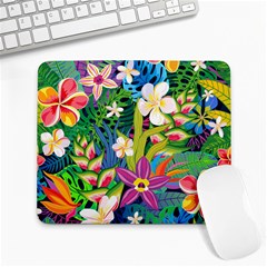 Colorful Floral Pattern Large Mousepads by designsbymallika