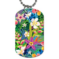 Colorful Floral Pattern Dog Tag (two Sides) by designsbymallika