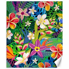 Colorful Floral Pattern Canvas 8  X 10  by designsbymallika