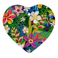 Colorful Floral Pattern Ornament (heart) by designsbymallika