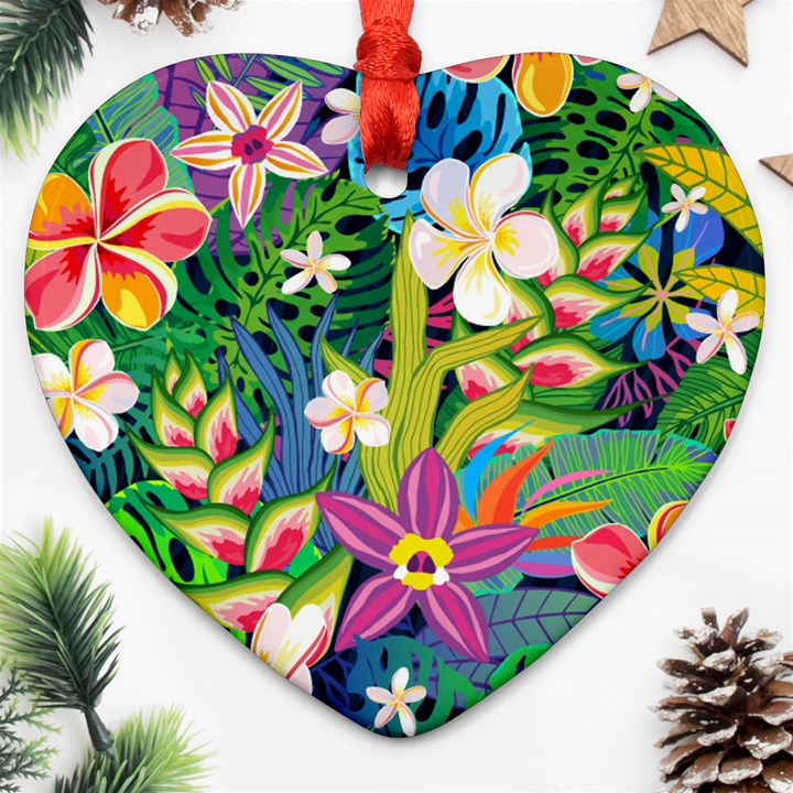 Colorful Floral Pattern Ornament (Heart)