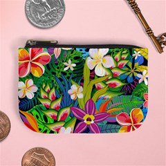 Colorful Floral Pattern Mini Coin Purse by designsbymallika