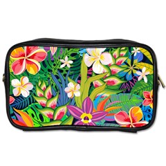 Colorful Floral Pattern Toiletries Bag (one Side) by designsbymallika