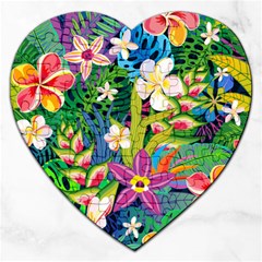 Colorful Floral Pattern Jigsaw Puzzle (heart) by designsbymallika