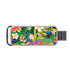 Colorful Floral Pattern Portable Usb Flash (two Sides) by designsbymallika