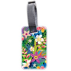 Colorful Floral Pattern Luggage Tag (two Sides) by designsbymallika