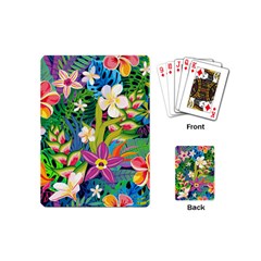 Colorful Floral Pattern Playing Cards Single Design (mini) by designsbymallika