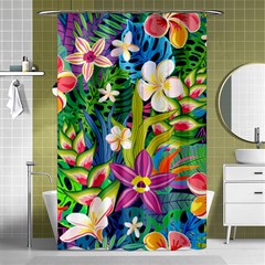 Colorful Floral Pattern Shower Curtain 48  X 72  (small)  by designsbymallika