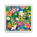 Colorful Floral Pattern Memory Card Reader (Square) Front