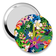 Colorful Floral Pattern 3  Handbag Mirrors by designsbymallika