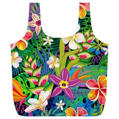 Colorful Floral Pattern Full Print Recycle Bag (xl) by designsbymallika