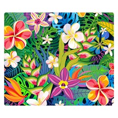 Colorful Floral Pattern Double Sided Flano Blanket (small)  by designsbymallika