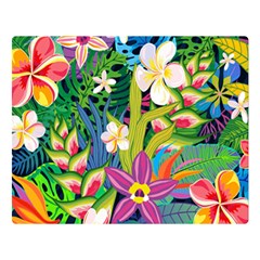 Colorful Floral Pattern Double Sided Flano Blanket (large)  by designsbymallika