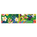 Colorful Floral Pattern Satin Scarf (Oblong) Front