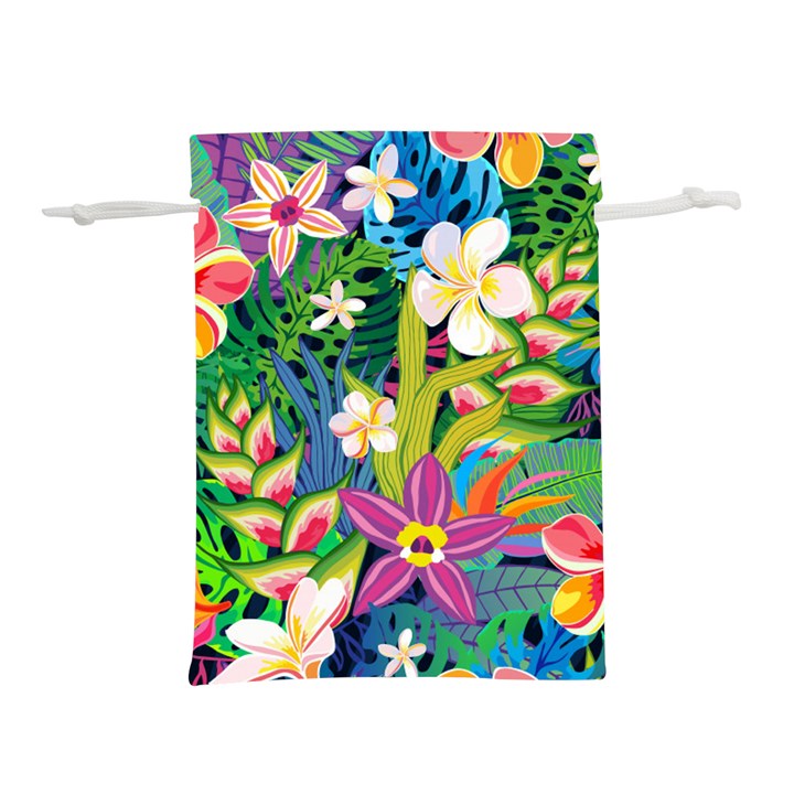 Colorful Floral Pattern Lightweight Drawstring Pouch (M)