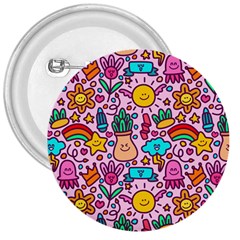 Colourful Funny Pattern 3  Buttons by designsbymallika