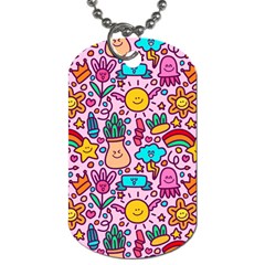 Colourful Funny Pattern Dog Tag (two Sides) by designsbymallika