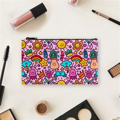 Colourful Funny Pattern Cosmetic Bag (small) by designsbymallika