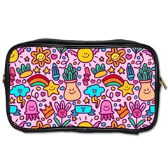 Colourful Funny Pattern Toiletries Bag (two Sides) by designsbymallika