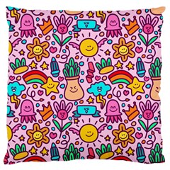 Colourful Funny Pattern Large Cushion Case (one Side) by designsbymallika