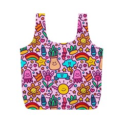 Colourful Funny Pattern Full Print Recycle Bag (m) by designsbymallika