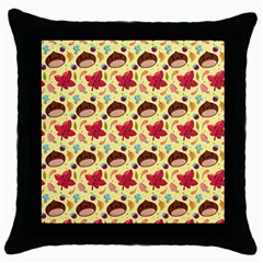 Cute Leaf Pattern Throw Pillow Case (Black)